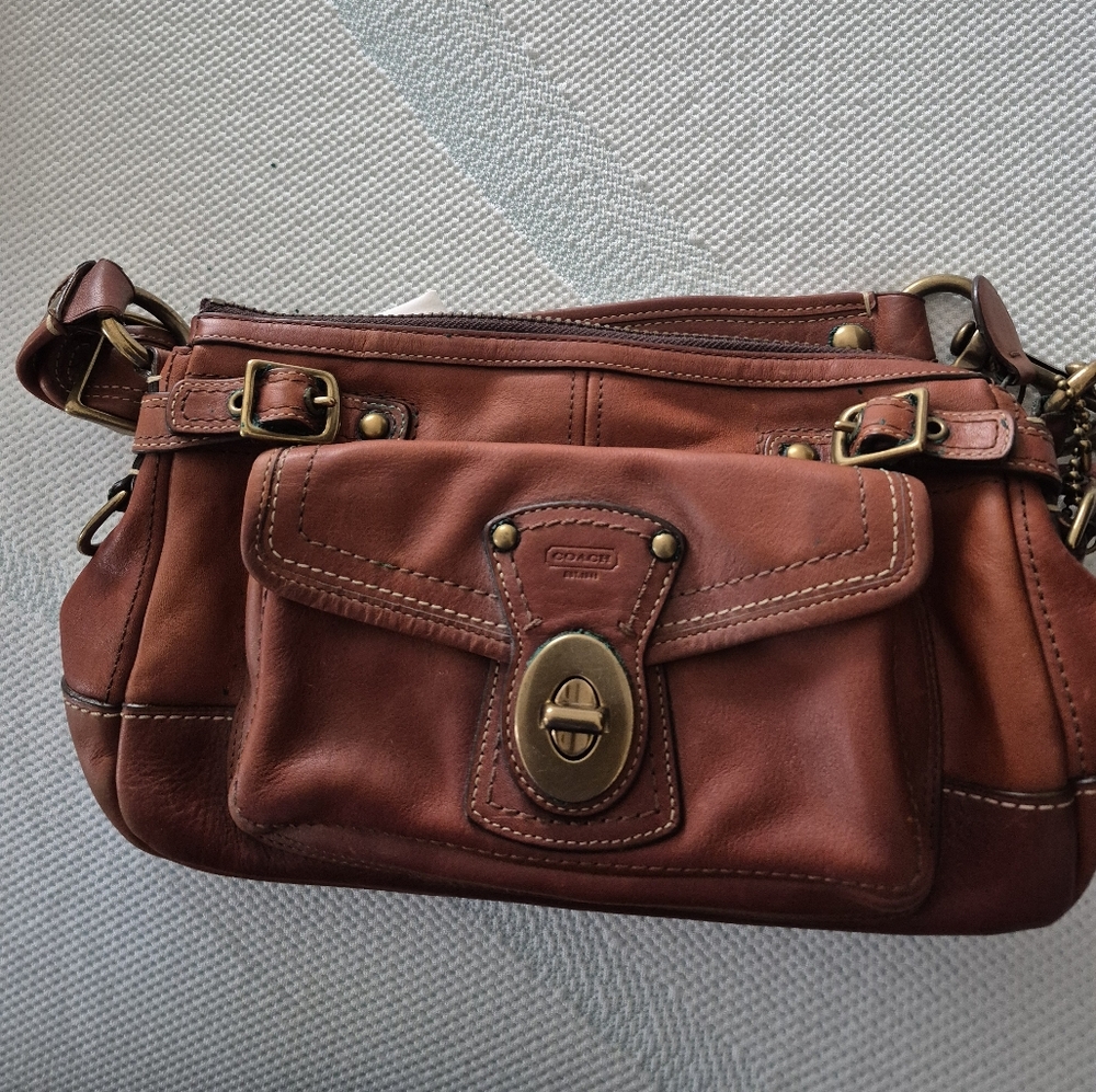 Coach Legacy 65th Anniversary Brown Whiskey Vachetta Leather Shoulder Bag